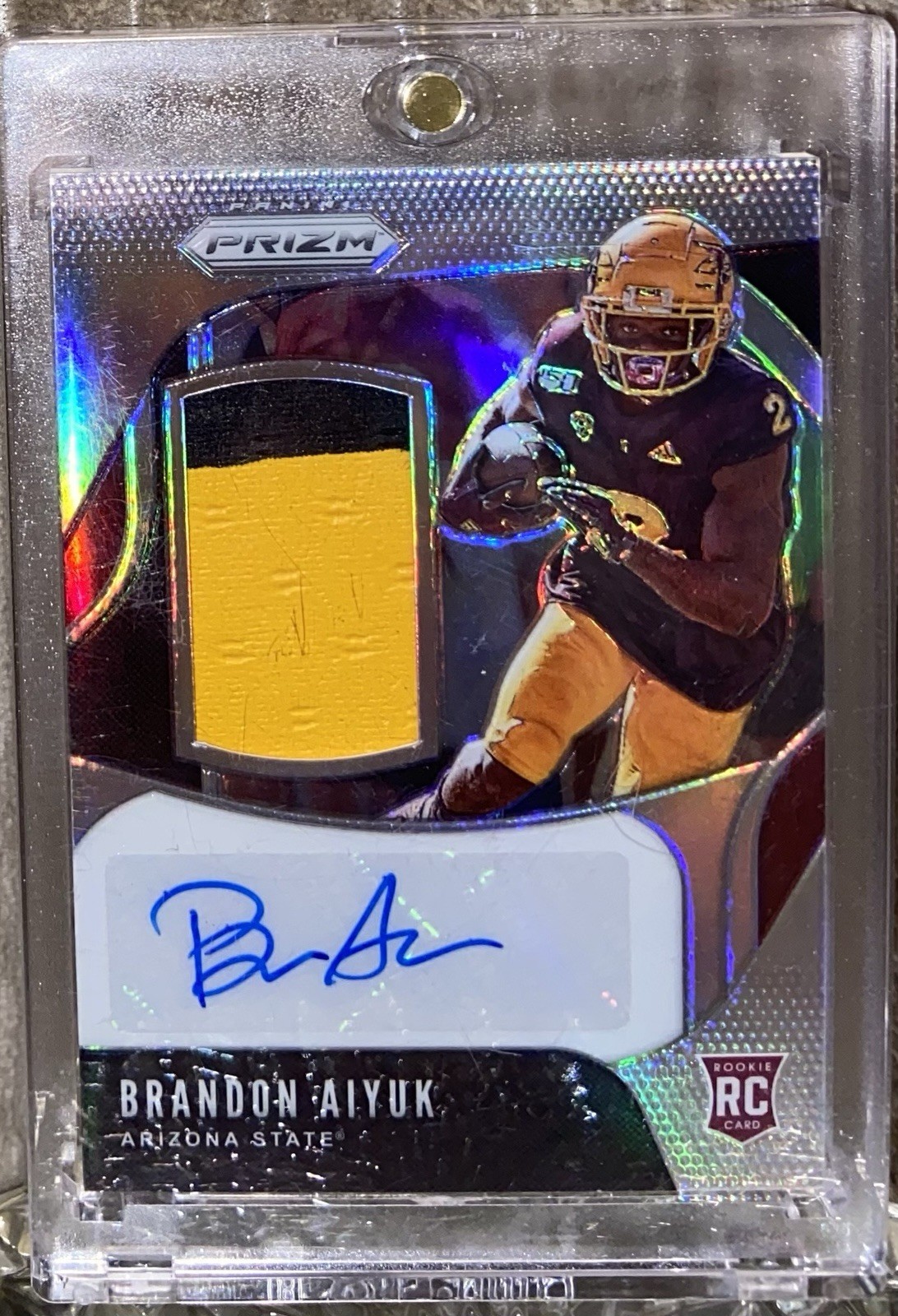 Brandon Aiyuk Panini Chronicles Draft Picks Prizm Patch Autographs #8 Base