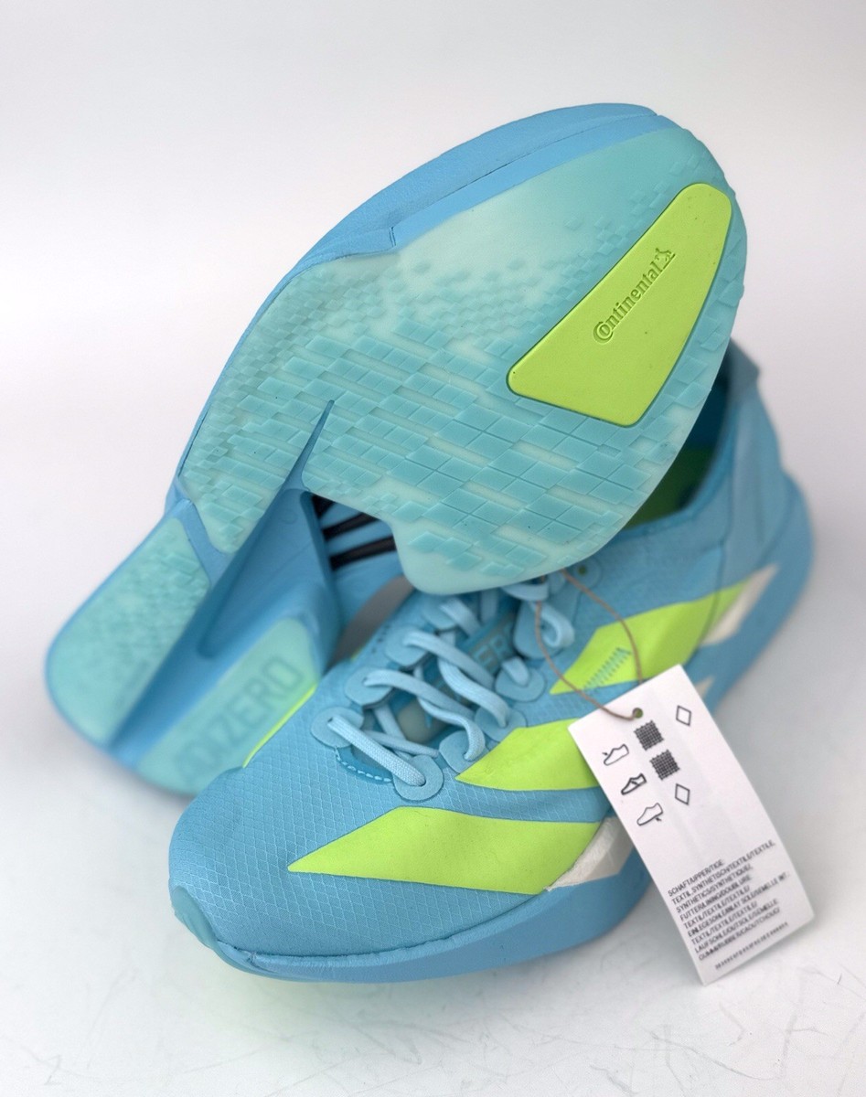 Size M6/W7 - Adidas Adizero Adios Pro 4 Aqua Lucid Lemon JR1251