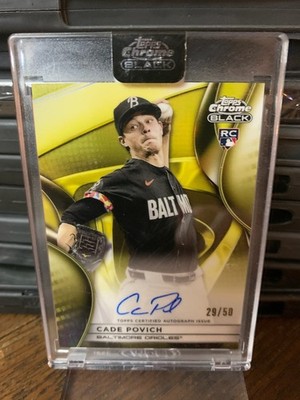 Cade Povich 2025 Topps Chrome Black Gold Refractor Auto /50 RC