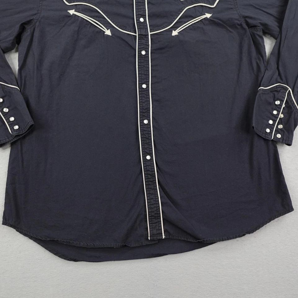 Camisa Express Rider Para Hombres Grande Negra Perla Occidental Bordada a Presión Guitarra Música Foto 3 de 4
