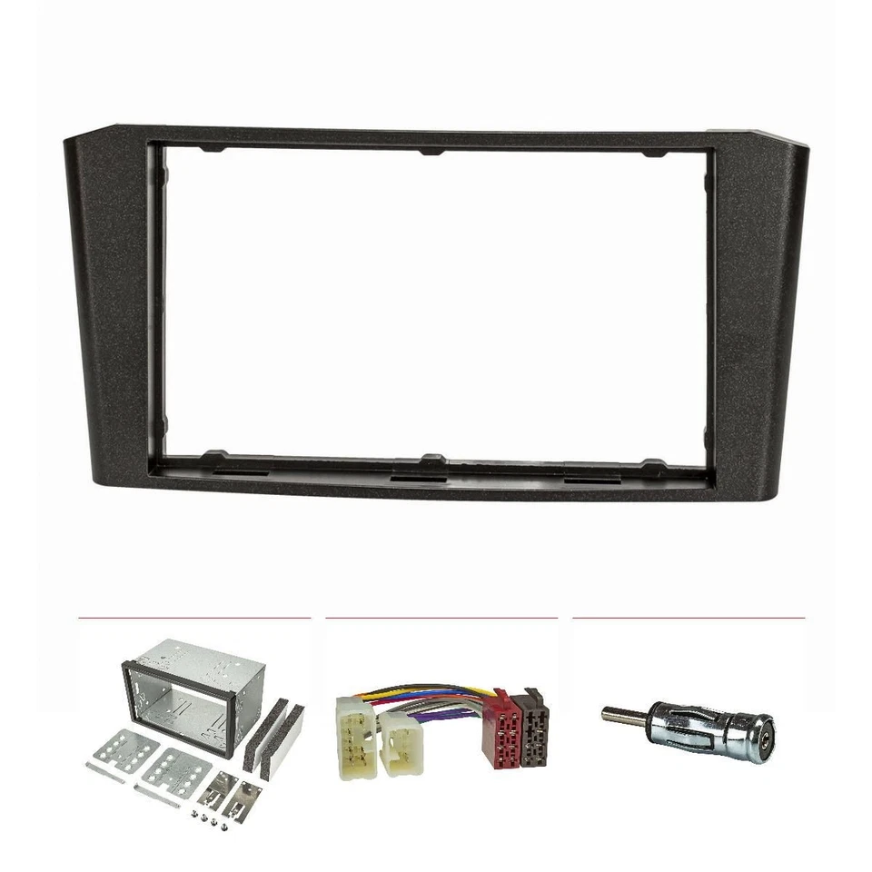 Kit double cache radio DIN convient pour adaptateur ISO DIN Toyota Avensis T2... - Photo 1/4