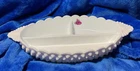Vintage Fenton Hobnail Oval White Milk Glass Divided Relish Serving Dish