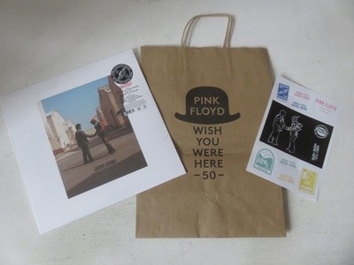 PINK FLOYD Wish You Were Here POP-UP WHITE VINYL LP & STICKER SET & CARRIER BAG