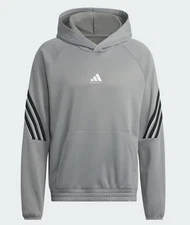 adidas men Select Foundation Fleece Hoodie Grey Size Medium