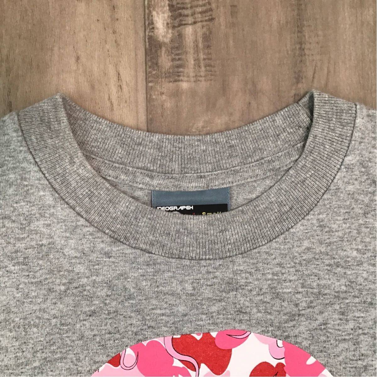 BAPE × kaws ape head T-shirt ABC camo pink bendy Gray A BAPE × kaws ape head T-shirt ABC camo pink bendy Gray A