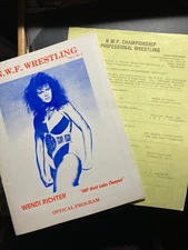 NWF Wrestling 1986 Official Program Vol 1 No 2 Wendi Richter w/ match card RARE