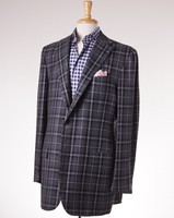 $7795 Kiton Gray-black Check 100% Cashmere Sport Coat Slim 46 Xl Extra-long on sale $7795 Kiton Gray-black Check 100% Cashmere Sport Coat Slim 46 Xl Extra-long on sale