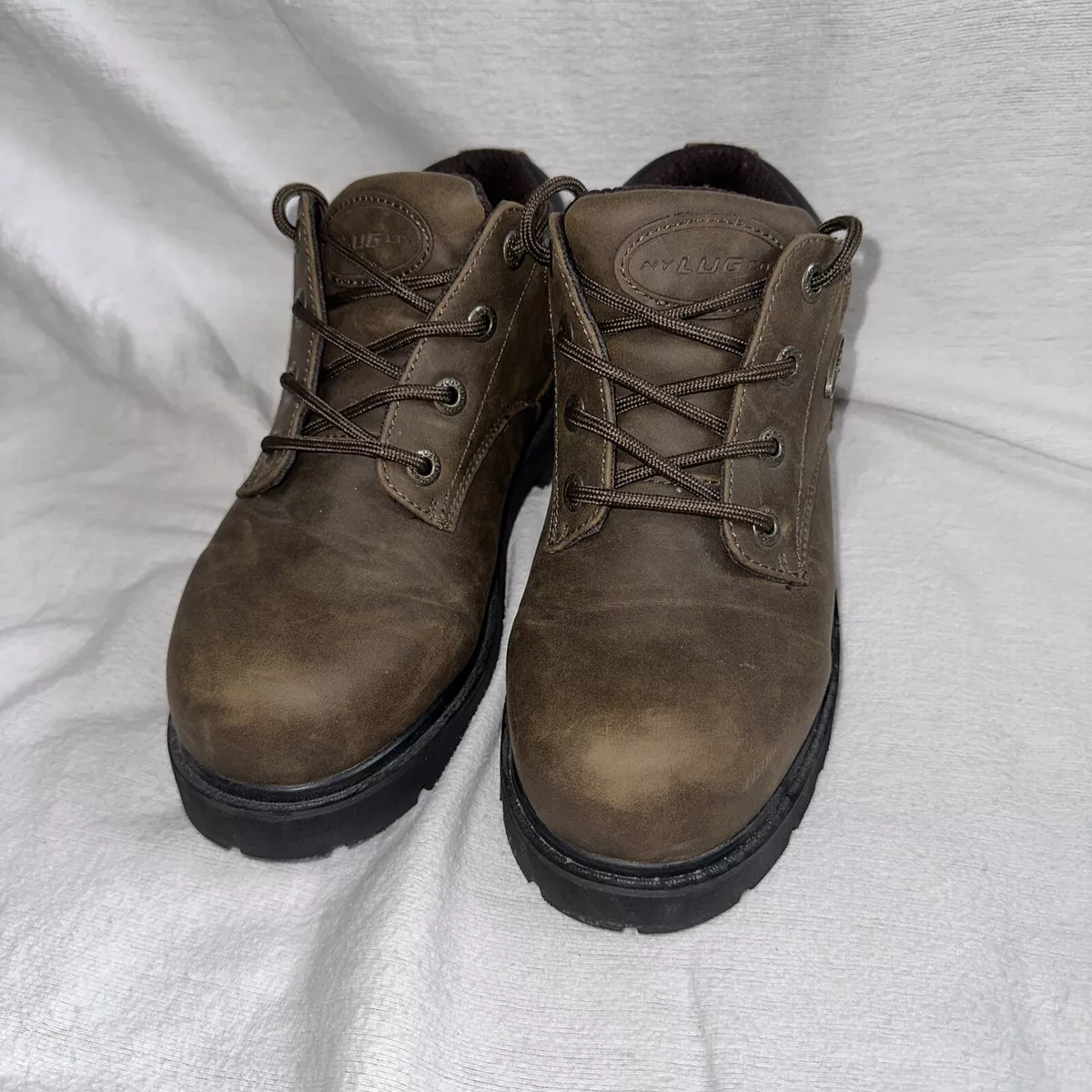 NY Lugz Co. Men s Leather Boots Size 7.5 . Leather Lace Up Booths . Soft Insole