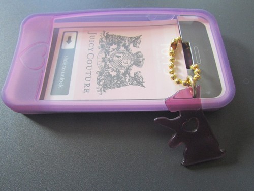 Juicy Couture Key fob Purse Charm iPhone 4 Case Purple or Blue New Vintage - Picture 7 of 28
