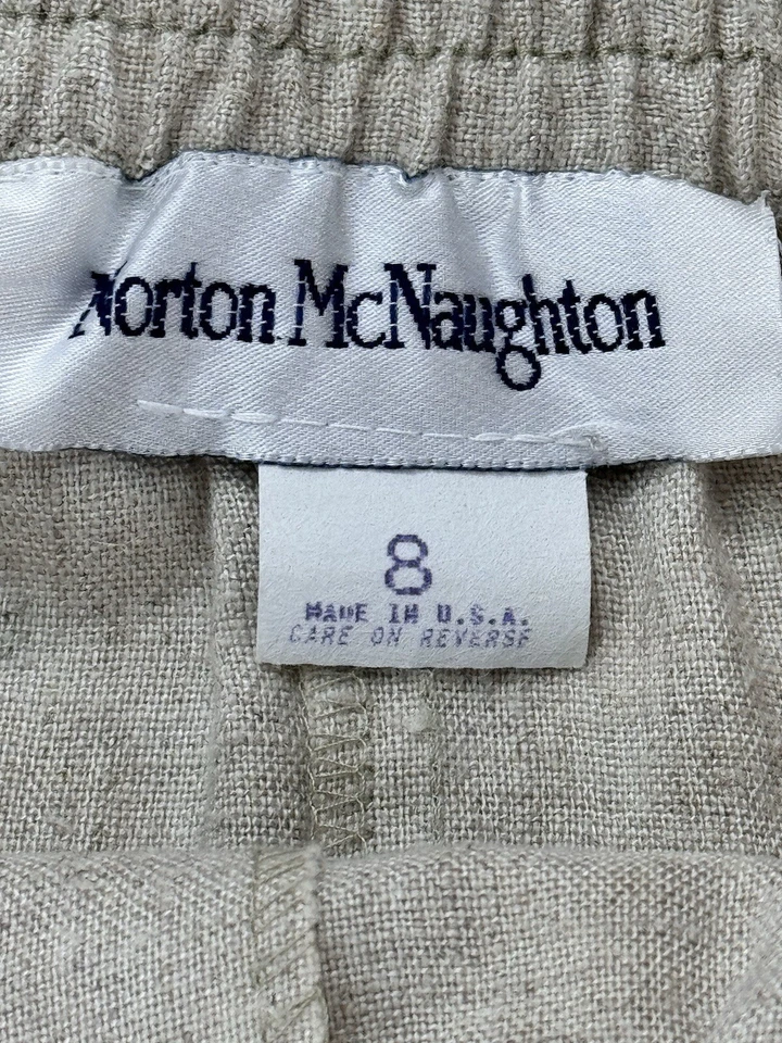 Traje Falda Norton McNoughton Lino Mujer Beige Botón Frontal Top 6/Inferior 8. Foto 3 de 4