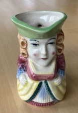 Vintage Figural Toby Pitcher - Colonial Woman - marked Made in Japan - 4 inches 
