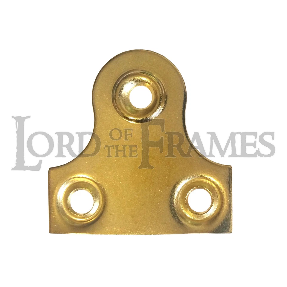 10 PIASTRE VETRO SPECCHIO QUADRO 38mm / 1,5" OTTONE PLACCATO - CORNICE SICURA DA APPENDERE