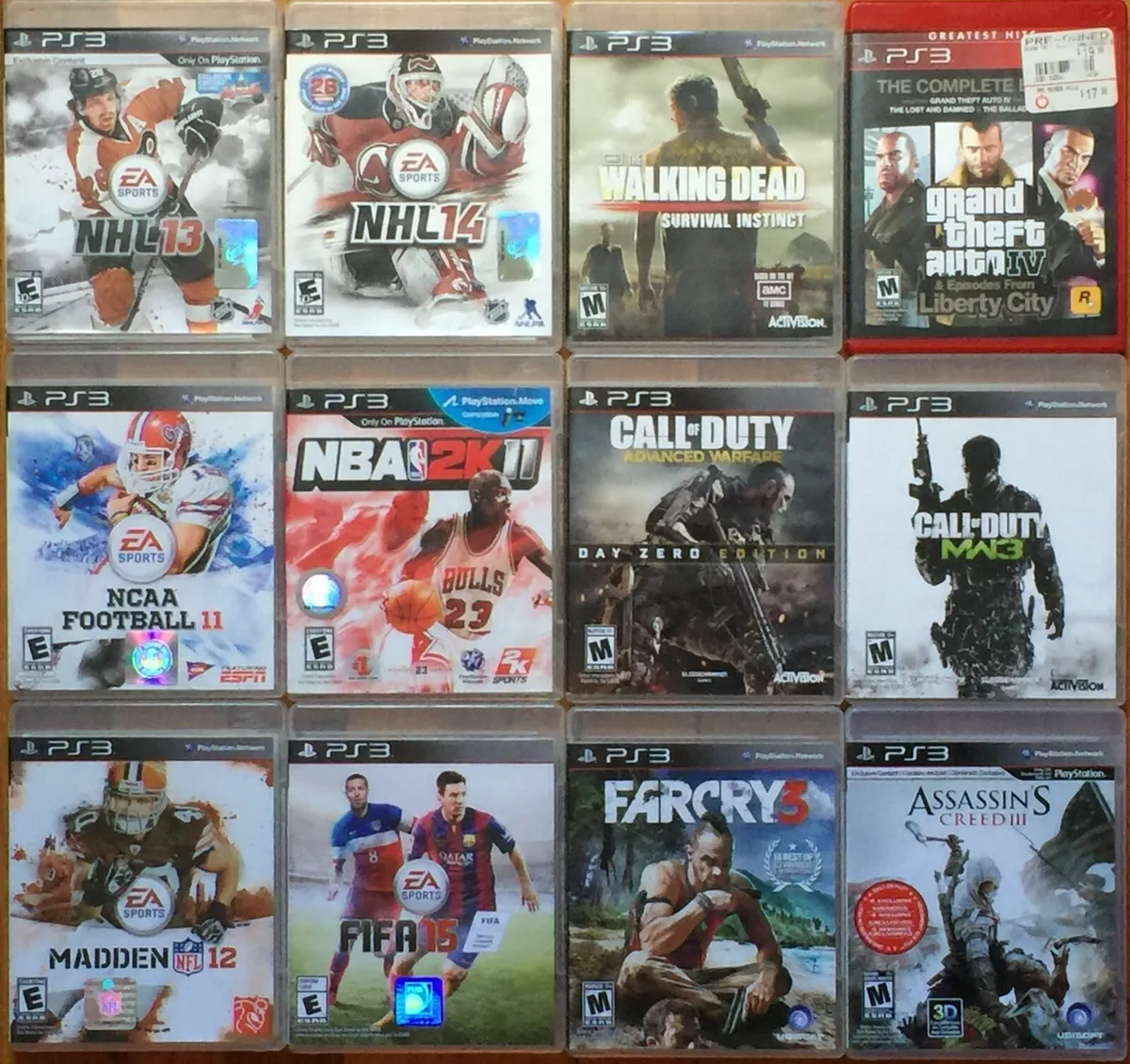 Lot of 12 Playstation 3 PS3 Games NHL Call of Duty FIFA GTA Madden