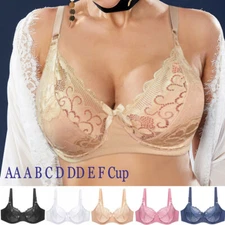 Lady Bras AA-F Cup Lace Sexy Lingerie Plus Size Brassiere Unpadded Underwear BH