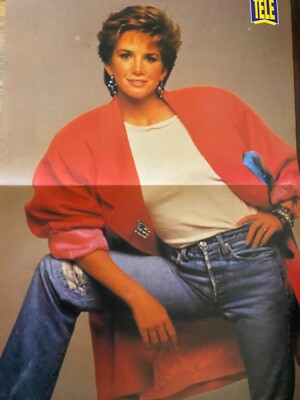 Melissa Gilbert, Patrick Bruel, Two Page Vintage Centerfold Poster, Large Format