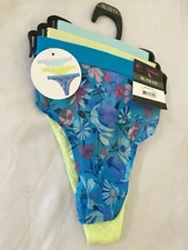 No Boundaries 3 Pairs Banded Thong Panties Mesh Designs Women Junior U pick