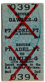 Railway ticket: South Australia: Adelaide Pt & Gawler