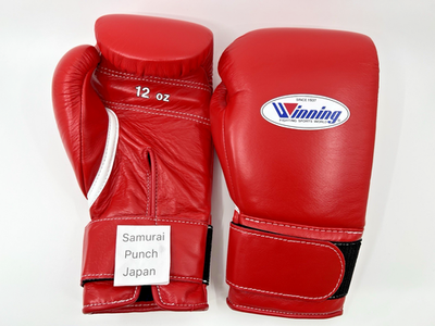 Winning ボクシンググローブMS400 12oz 赤 紐式 Winning MS-400 Boxing Gloves 12oz Red Magic Tape Made in Japan New