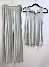 SECRET TREASURES WOMENS MEDIUM GREY PAJAMA SET PANTS  TOP