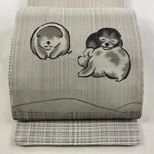 Excellent bag belt drum pattern pure silk Used BUYS-0