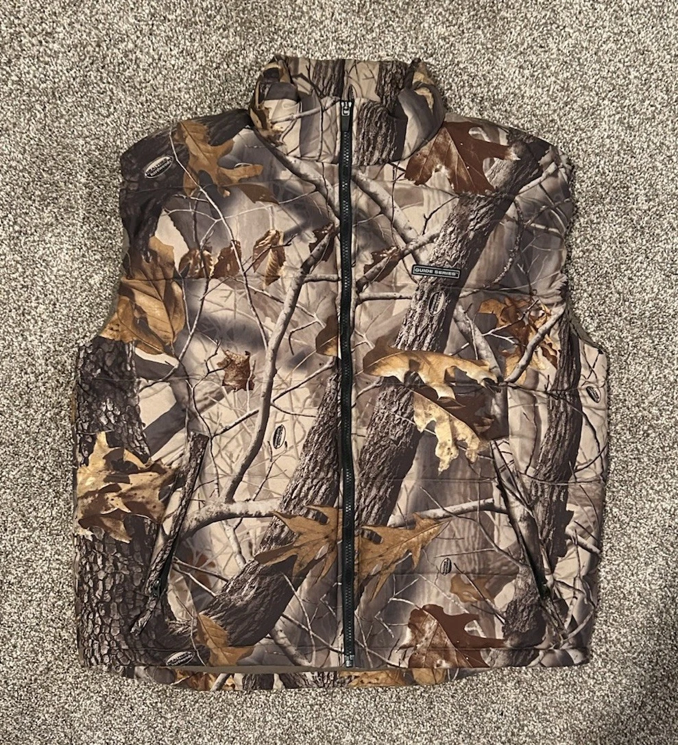 Vintage Gander Mountain Guide Series Realtree Camo Down Puffer Vest Men’s Size L