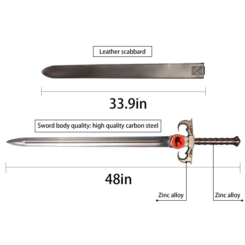 48 polegadas Anime Sword/Sword of Omens/Lâmina de aço inoxidável/Padrão vermelho/Colecionável - Imagem 2 de 4