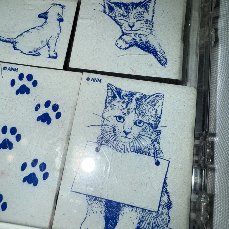 Estampillas de goma de gato de colección de los años 80/90 maestro artista tema gatitos mixtos Foto 3 de 4
