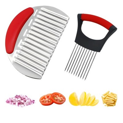 Onion Holder for Slicing, Stainless Steel Onion Cutter Guide for Even Slices,...