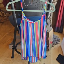 MADE IN USA! October Sky Multicolor Striped Spaghetti Strap Tank Top Women's M