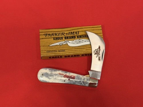 Vintage 1980s Japan Parker-Imai Eagle Brand K-86 Coca-Cola Hawkbill Knife w/ Box