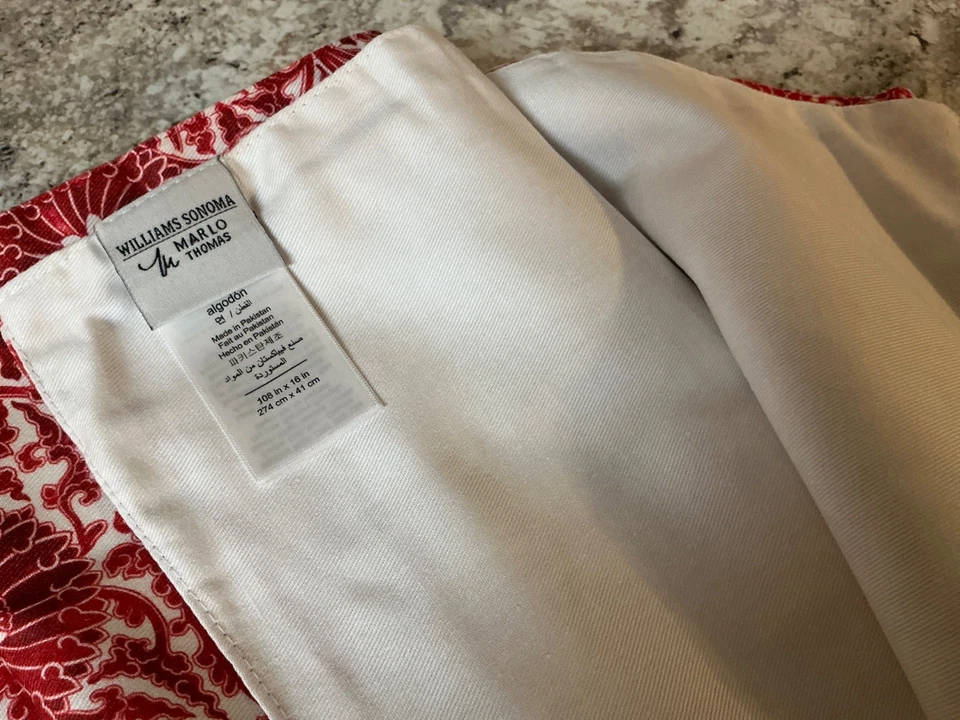 Williams Sonoma Marlo Thomas Table Runner-Red-NWOT 16x108 - Image 2 of 4