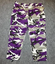 Rothco Men's Military BDU Purple Camouflage Cargo Army Combat Pants 2XL Regular