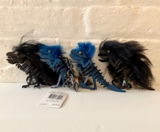 Coach Rexy Bag Charms - Leather Fur Mohawk NWOT Black or Blue/Cornflower