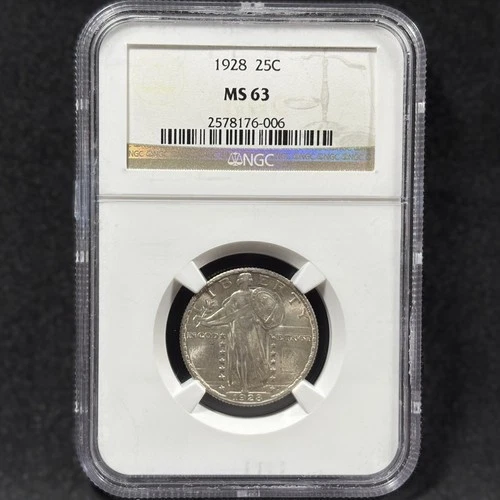 1928 25c Standing Liberty Quarter Philadelphia Choice Uncirculated MS 63