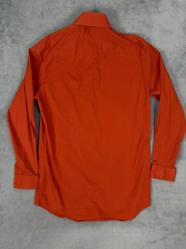 Camisa de Vestir Apt 9 Para Hombre Mediana Naranja 15.5 32/33 Elastizada Ajustada Informal Abotonada Foto 2 de 4