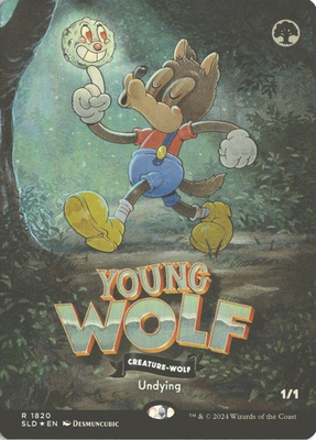 #ad MTG Young Wolf Rainbow Foil 1820 Borderless R Secret Lair Drop Series NM $5.99