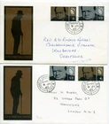 1965 CHURCHILL ORD.+PHOS GREAT BRITAIN QE2 GPO FDC x2 HOUSE OF COMMONS CDS PMKS