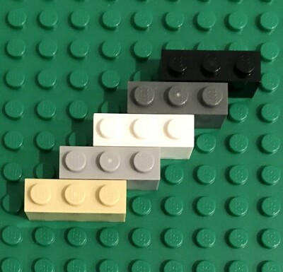 NEW LEGO PARTS 1x3 Bricks 3x1 Black Gray Tan White You