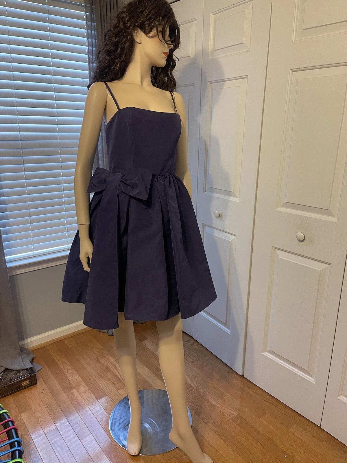 NUOVO ROSSO VALENTINO taglia 48 (EU) L XL viola taffettà splendido abito Italia $795