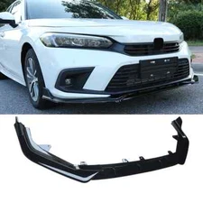 For 2022-2024 Honda Civic 11th Front Bumper Lip Spoiler Splitter GLOSS BLACK