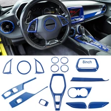 16pcs Full Set Interior Decoration Cover Trim Kits for Chevy Camaro 2017+ Blue