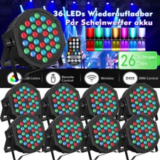 10PCS 36LED RGB Wireless Rechargeable Battery Par Light Stage Lighting DMX Party