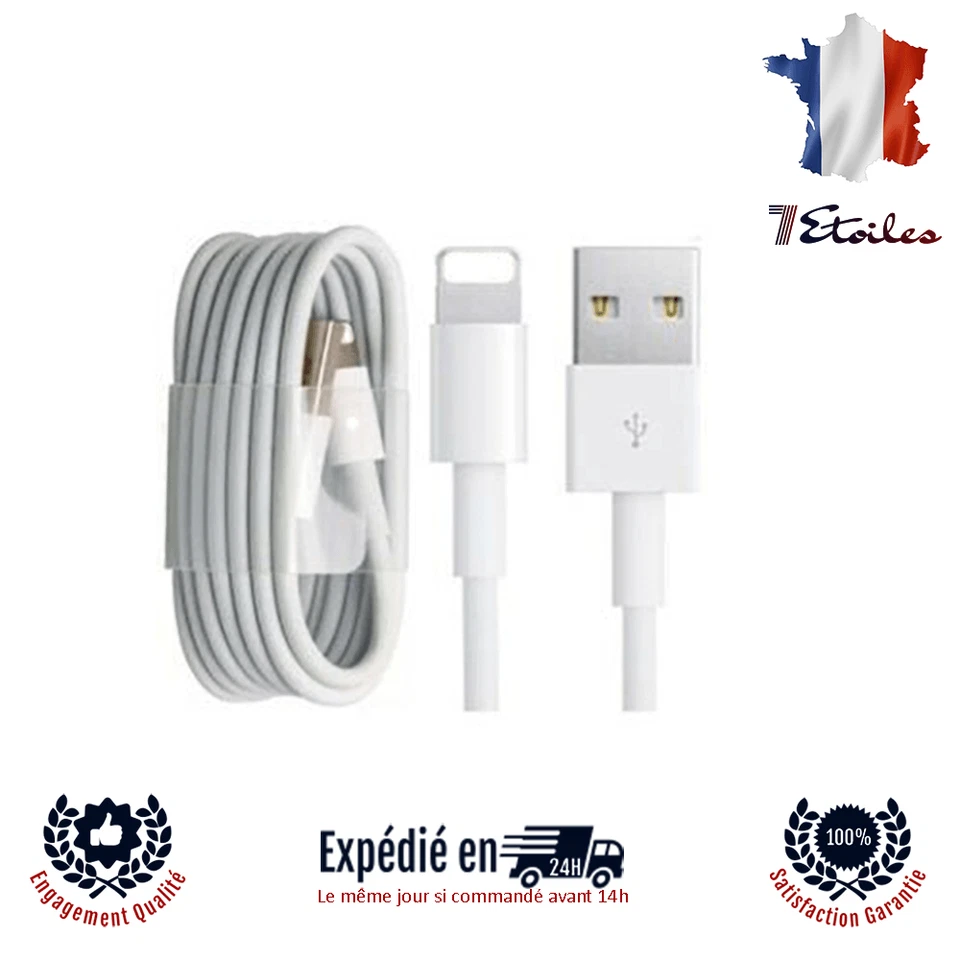 Câble Chargeur Pour iPhone iPad Cordon USB Data Sync 1M - Photo 3/3