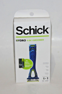 SCHICK HYDRO 4 IN 1 GROOMER RAZOR TRIMS BEARD 1 HANDLE 1 CARTRIDGE