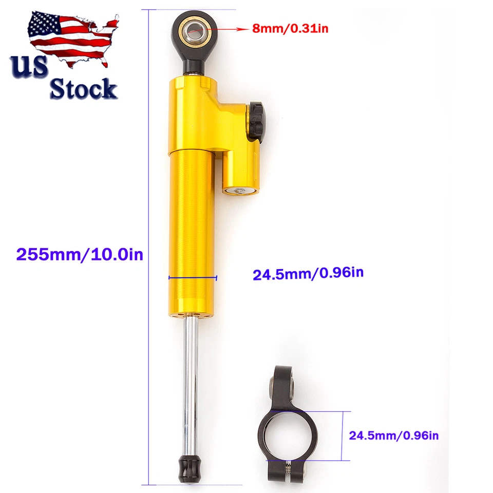 Kit estabilizador y soporte amortiguador de dirección de aluminio para Honda CBR600RR 900 954RR EE. UU. Foto 2 de 4