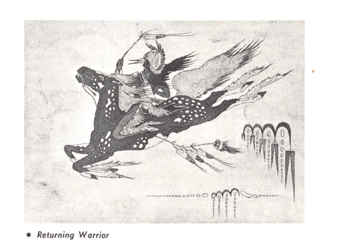 Woody Crumbo Graphic Art Hunter Returning Warrior Ghost Horse Vtg Mag Excerpt - Picture 7 of 7