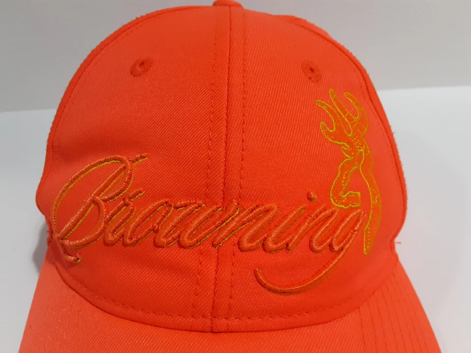 Sombrero Browning Gorra de Bola Naranja Neón Gancho de Caza Lazo Ajustable Foto 4 de 4