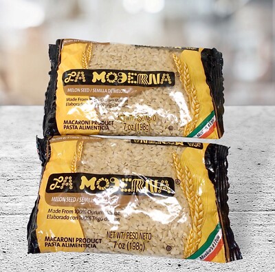 2 La Moderna Melon Seed Pasta, Noodles Durum Wheat, Protein, Fiber, Vitamins 7oz