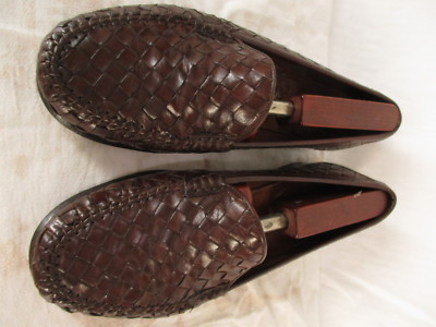 Cheaney Mens Brown Woven Loafers 7F UK/ 8EE US Italy Made