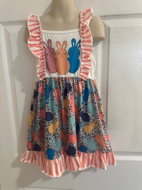 Shein Size 6 Girls Multicolor Sleeveless Bunny Dress    SALE!!